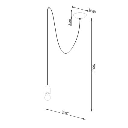 Candeeiro suspenso NESO 1xE27/15W/230V aranha betão