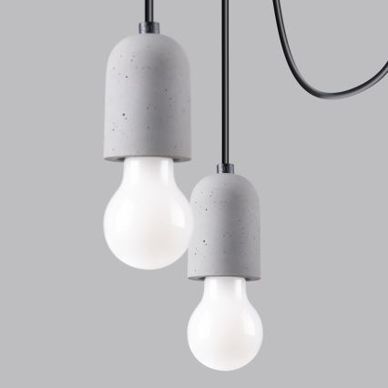 Candeeiro suspenso NESO 5xE27/15W/230V aranha betão