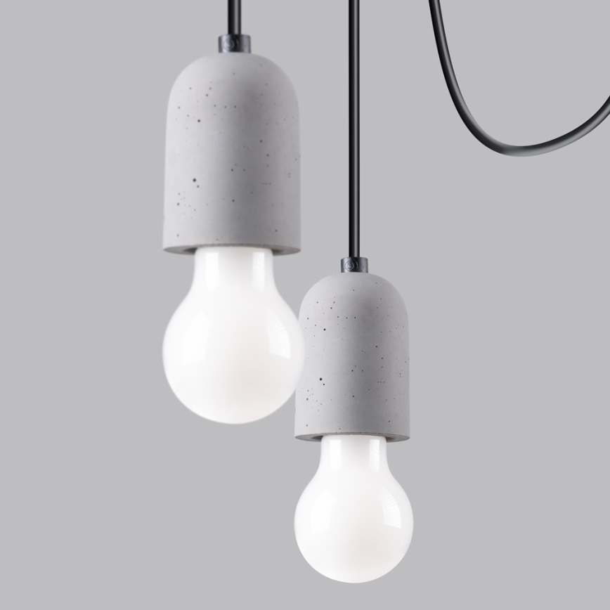 Candeeiro suspenso NESO 5xE27/15W/230V aranha betão