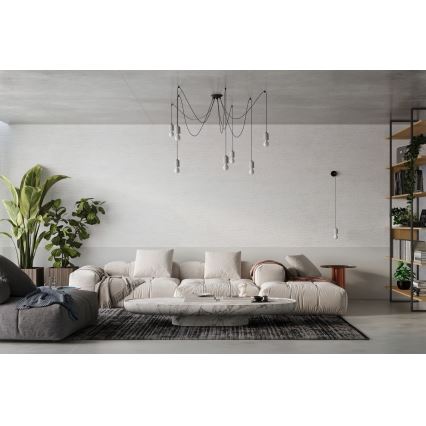 Candeeiro suspenso NESO 7xE27/15W/230V aranha betão