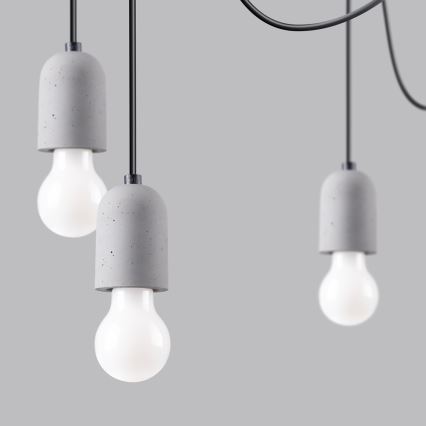 Candeeiro suspenso NESO 7xE27/15W/230V aranha betão