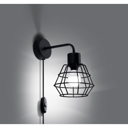 Candeeiro de parede SUBA 1xE27/15W/230V preto