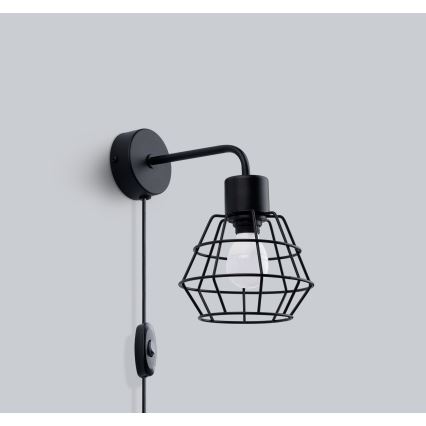 Candeeiro de parede SUBA 1xE27/15W/230V preto