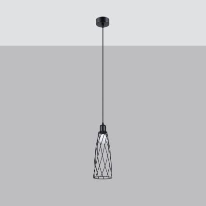 Candelabro suspenso SUBA 1xE27/15W/230V preto