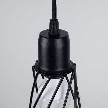 Candelabro suspenso SUBA 1xE27/15W/230V preto