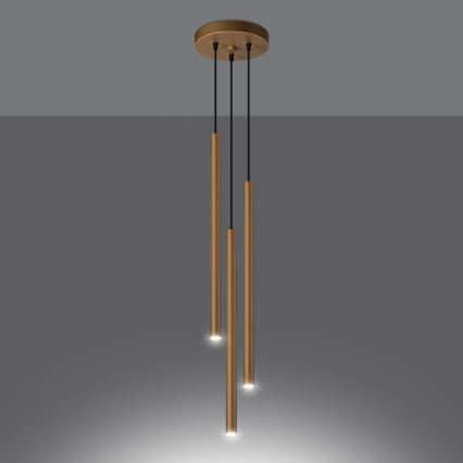 Candelabro suspenso PASTELO 3xG9/8W/230V dourada
