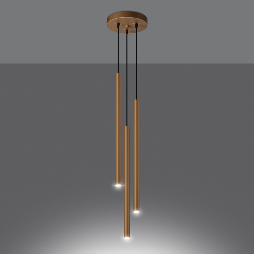 Candelabro suspenso PASTELO 3xG9/8W/230V dourada