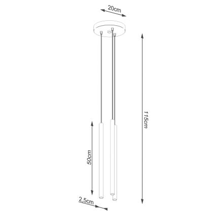 Candelabro suspenso PASTELO 3xG9/8W/230V dourada