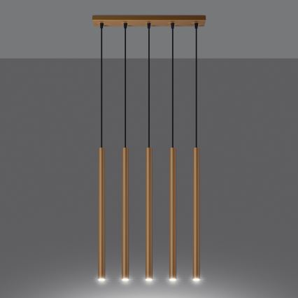 Candelabro suspenso PASTELO 5xG9/8W/230V dourada