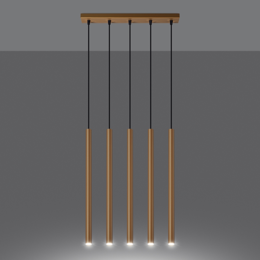 Candelabro suspenso PASTELO 5xG9/8W/230V dourada
