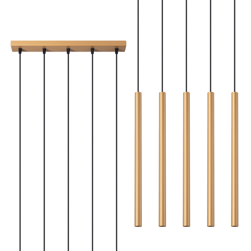 Candelabro suspenso PASTELO 5xG9/8W/230V dourada