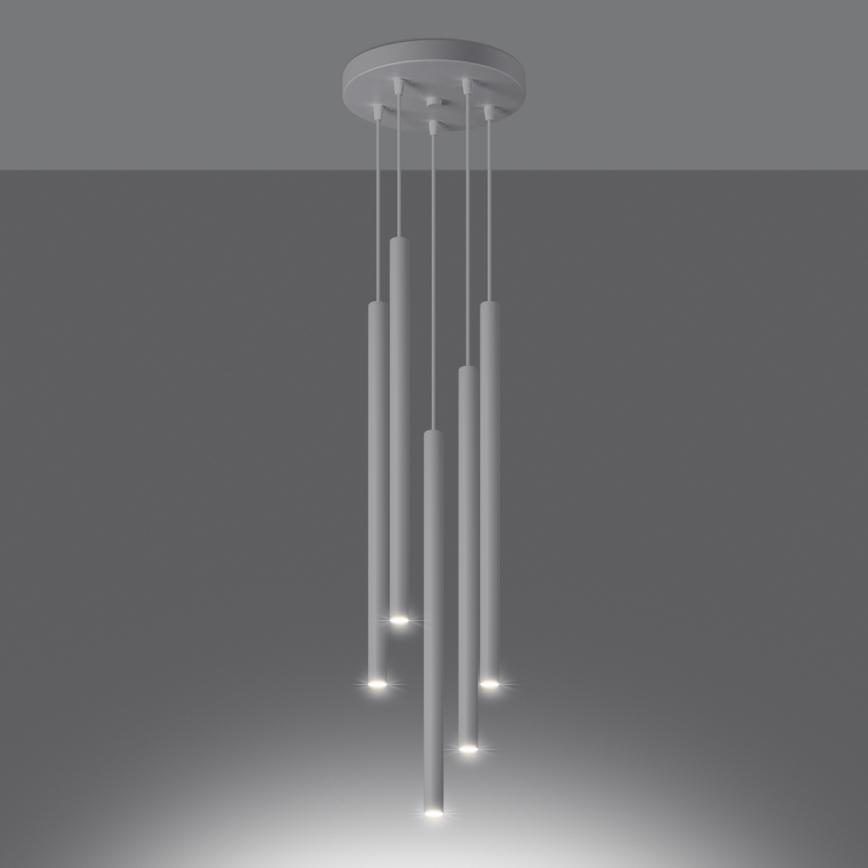 Candelabro suspenso PASTELO 5xG9/8W/230V branco