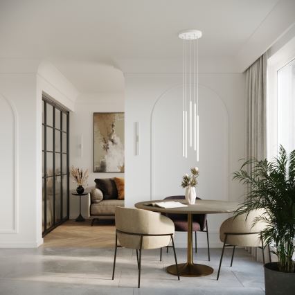 Candelabro suspenso PASTELO 5xG9/8W/230V branco
