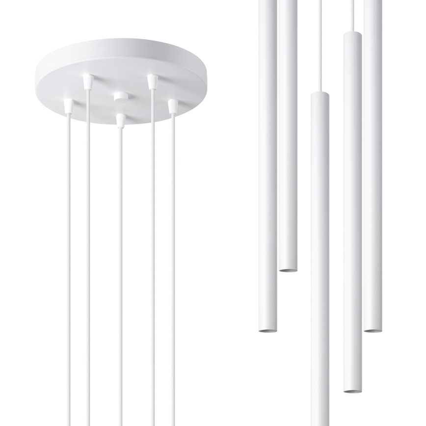 Candelabro suspenso PASTELO 5xG9/8W/230V branco