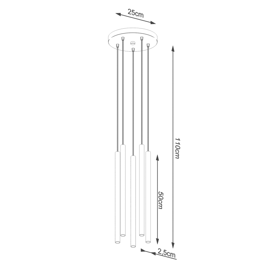 Candelabro suspenso PASTELO 5xG9/8W/230V branco