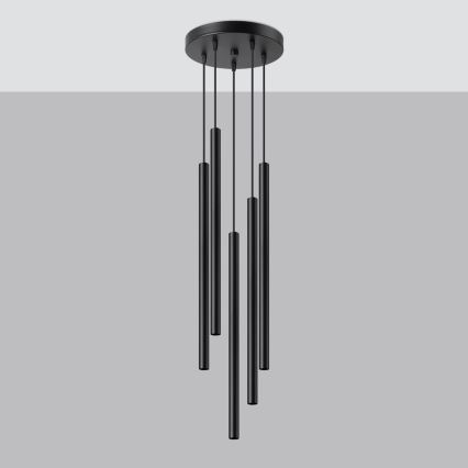 Candelabro suspenso PASTELO 5xG9/8W/230V preto