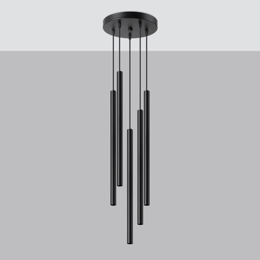 Candelabro suspenso PASTELO 5xG9/8W/230V preto