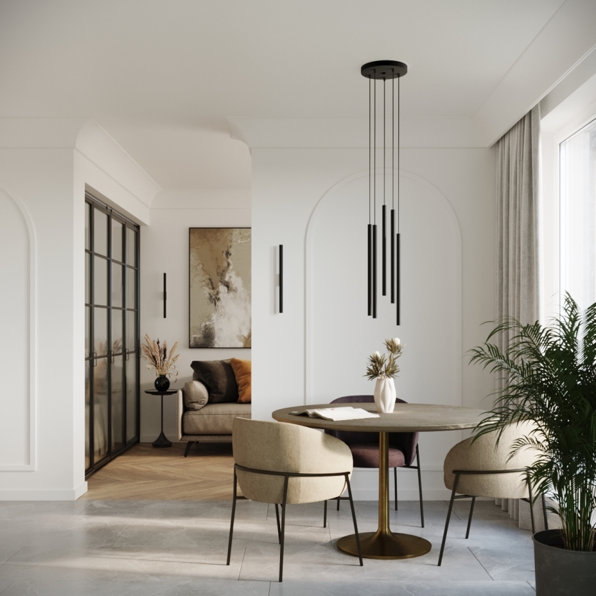 Candelabro suspenso PASTELO 5xG9/8W/230V preto