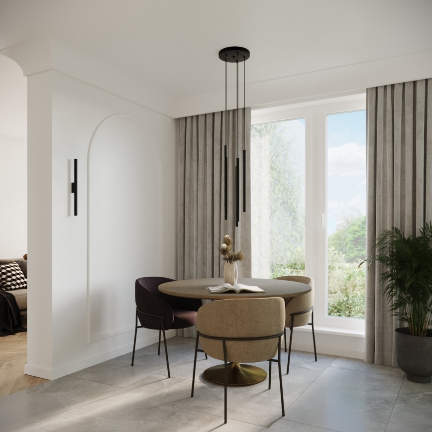Candelabro suspenso PASTELO 5xG9/8W/230V preto