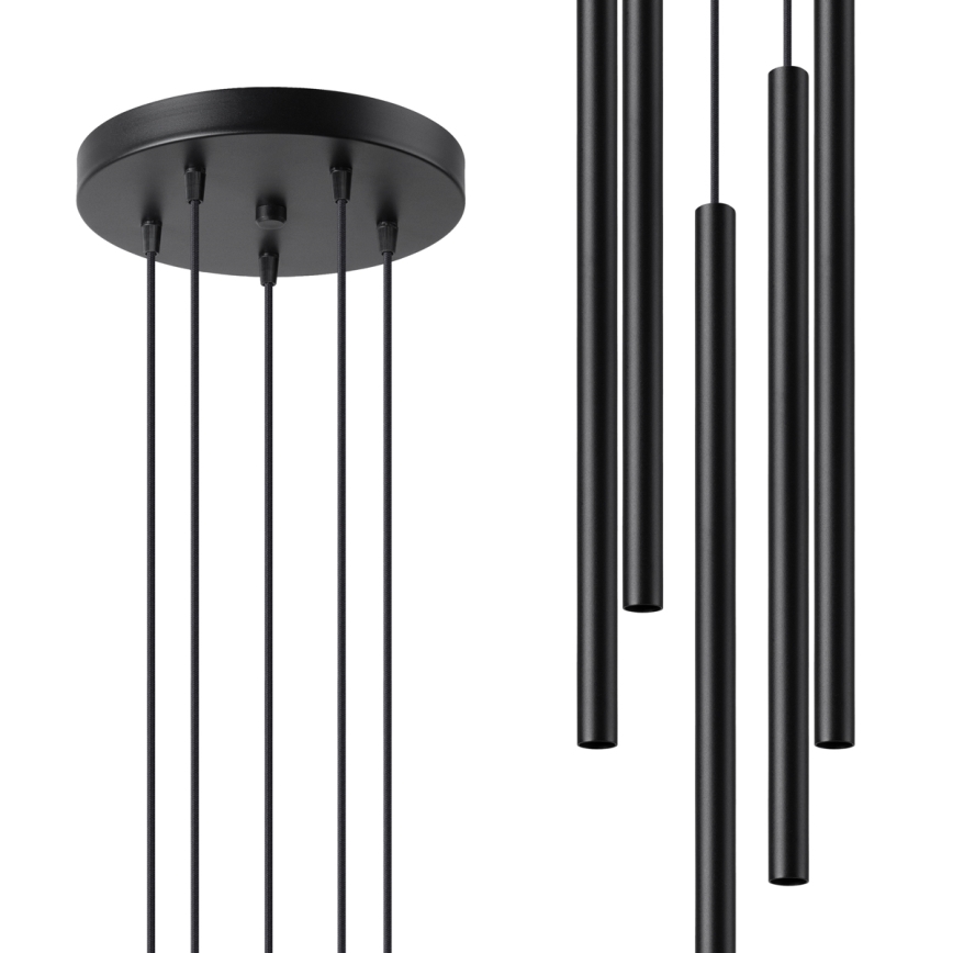 Candelabro suspenso PASTELO 5xG9/8W/230V preto
