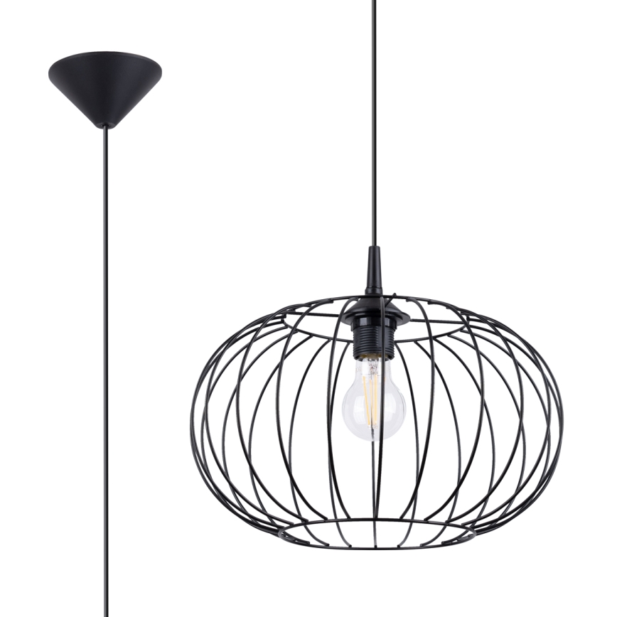 Candelabro suspenso TSUNO 1xE27/15W/230V preto