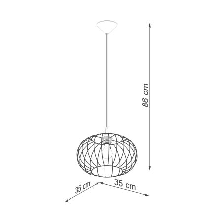 Candelabro suspenso TSUNO 1xE27/15W/230V preto