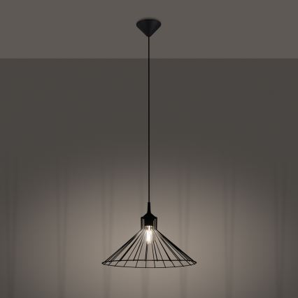 Candelabro suspenso EDA 1xE27/15W/230V preto