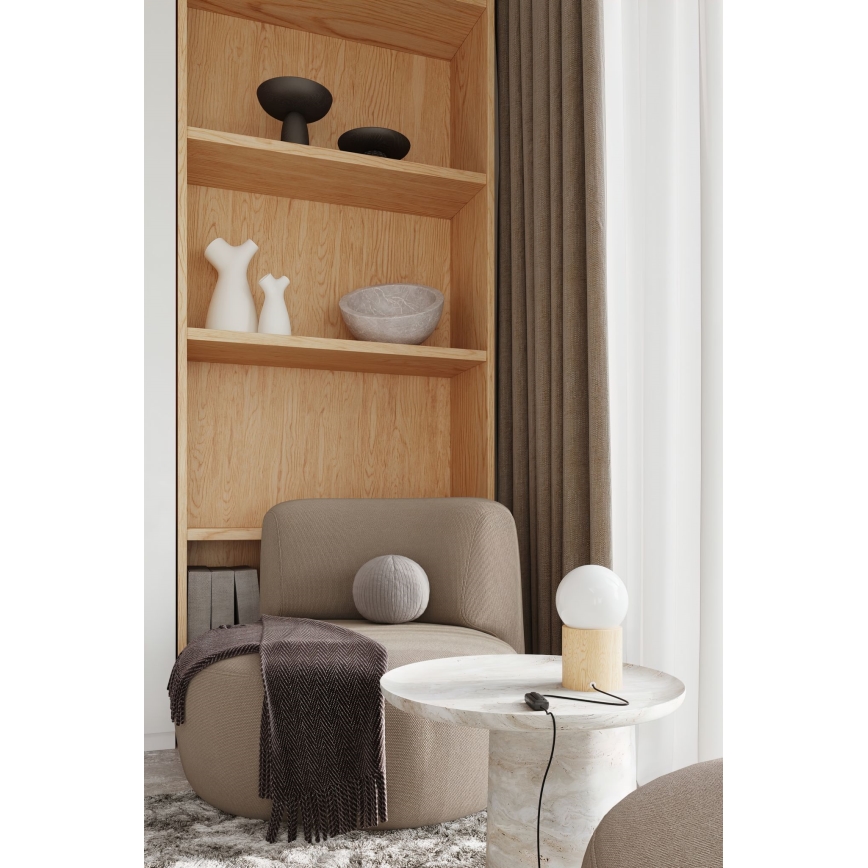 Candeeiro de mesa BOOMO 1xG9/8W/230V faia