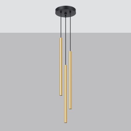 Candelabro suspenso PASTELO 3xG9/8W/230V dourada