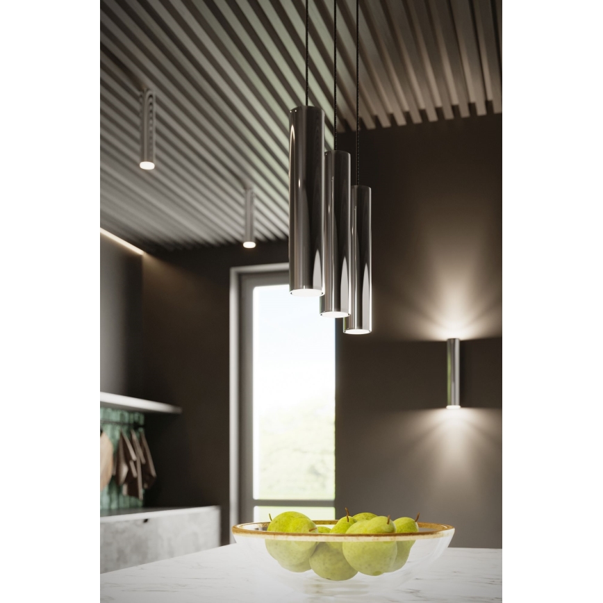 Candeeiro suspenso LAGOS 1xGU10/10W/230V cromado brilhante