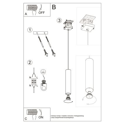 Candeeiro suspenso LAGOS 1xGU10/10W/230V cromado brilhante