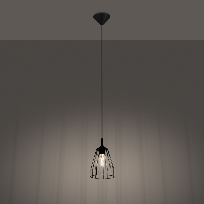 Candelabro suspenso LEYO 1xE27/15W/230V preto