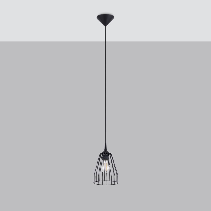 Candelabro suspenso LEYO 1xE27/15W/230V preto