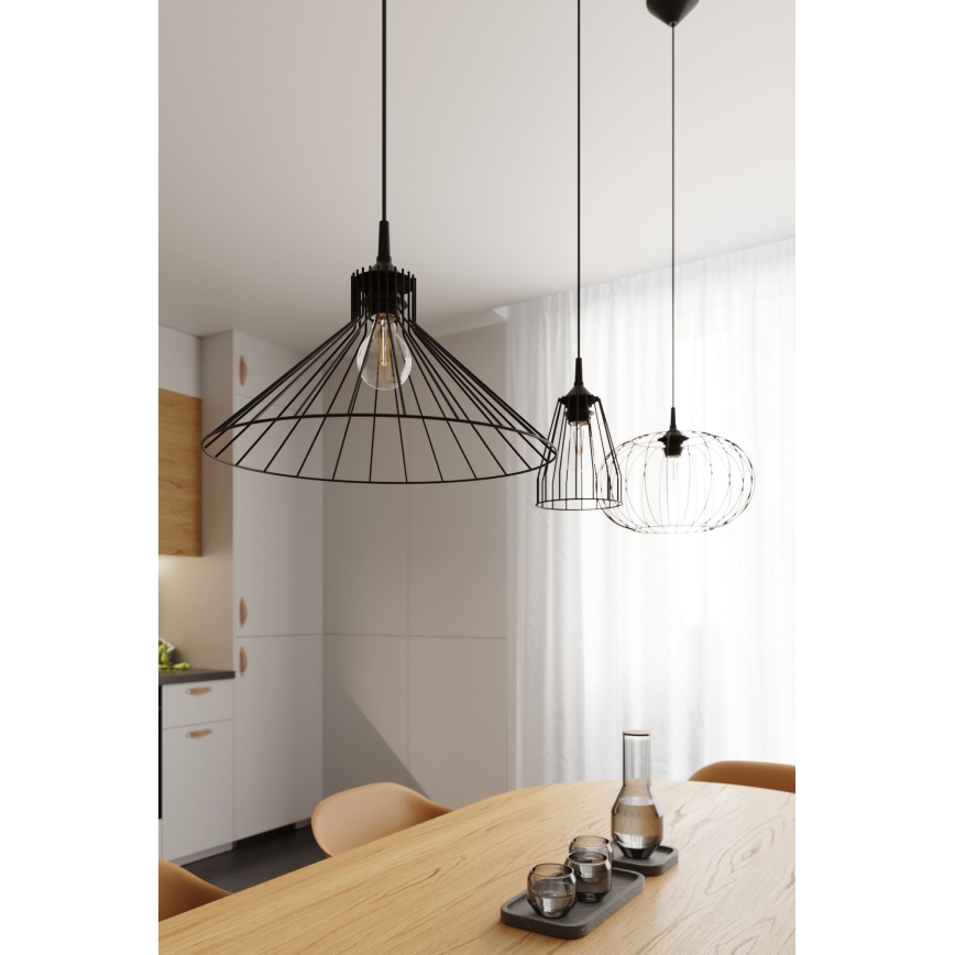 Candelabro suspenso LEYO 1xE27/15W/230V preto