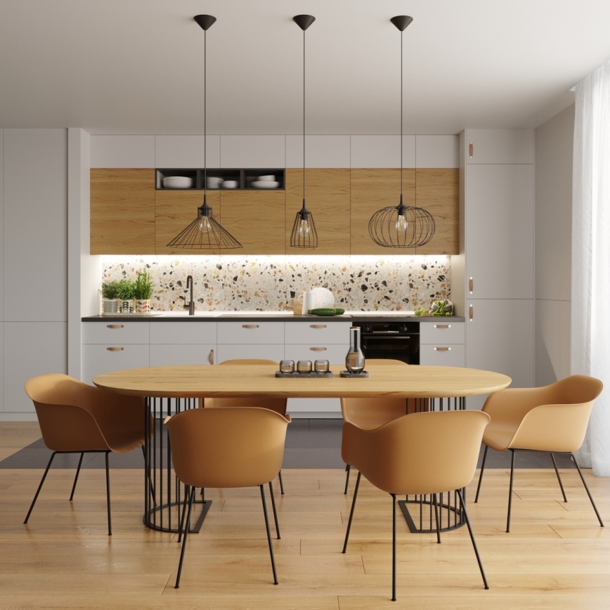 Candelabro suspenso LEYO 1xE27/15W/230V preto