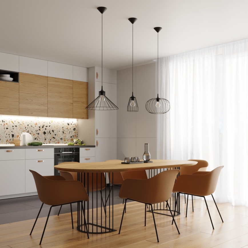 Candelabro suspenso LEYO 1xE27/15W/230V preto