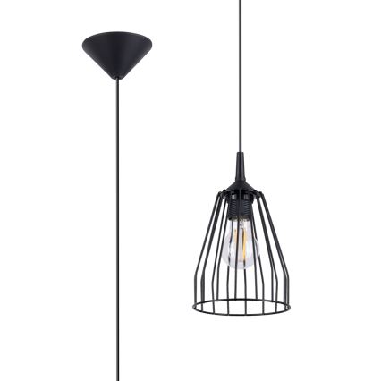 Candelabro suspenso LEYO 1xE27/15W/230V preto