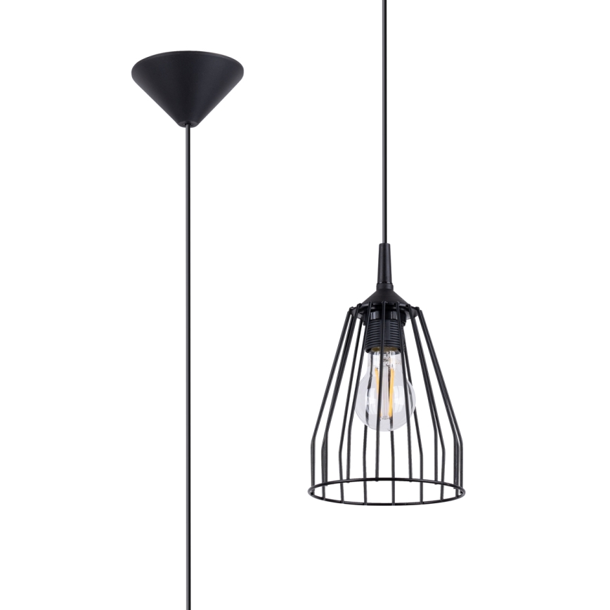 Candelabro suspenso LEYO 1xE27/15W/230V preto