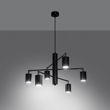 Candelabro suspenso LEMMI 6xGU10/10W/230V preto