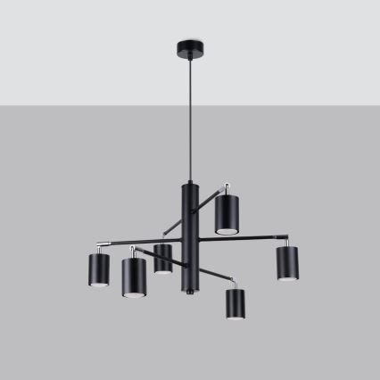 Candelabro suspenso LEMMI 6xGU10/10W/230V preto
