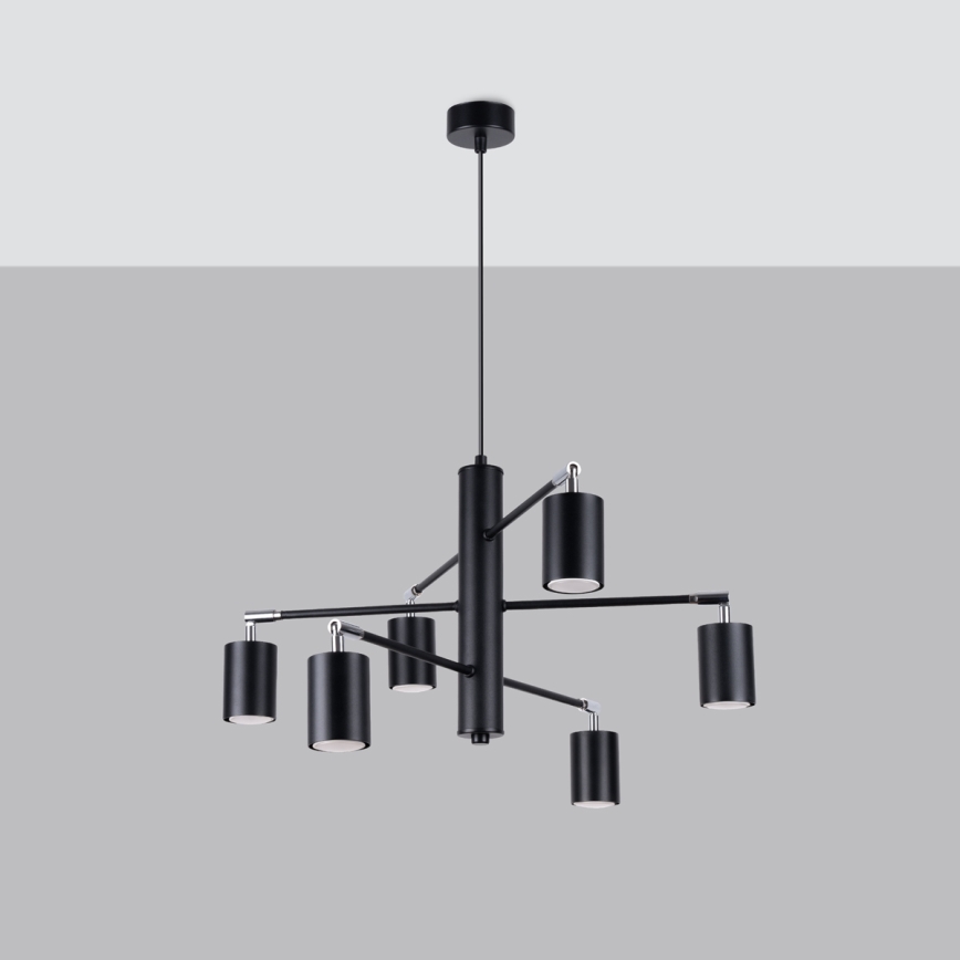 Candelabro suspenso LEMMI 6xGU10/10W/230V preto