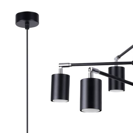 Candelabro suspenso LEMMI 6xGU10/10W/230V preto