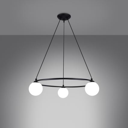 Candelabro suspenso YOLI 3xG9/8W/230V preto