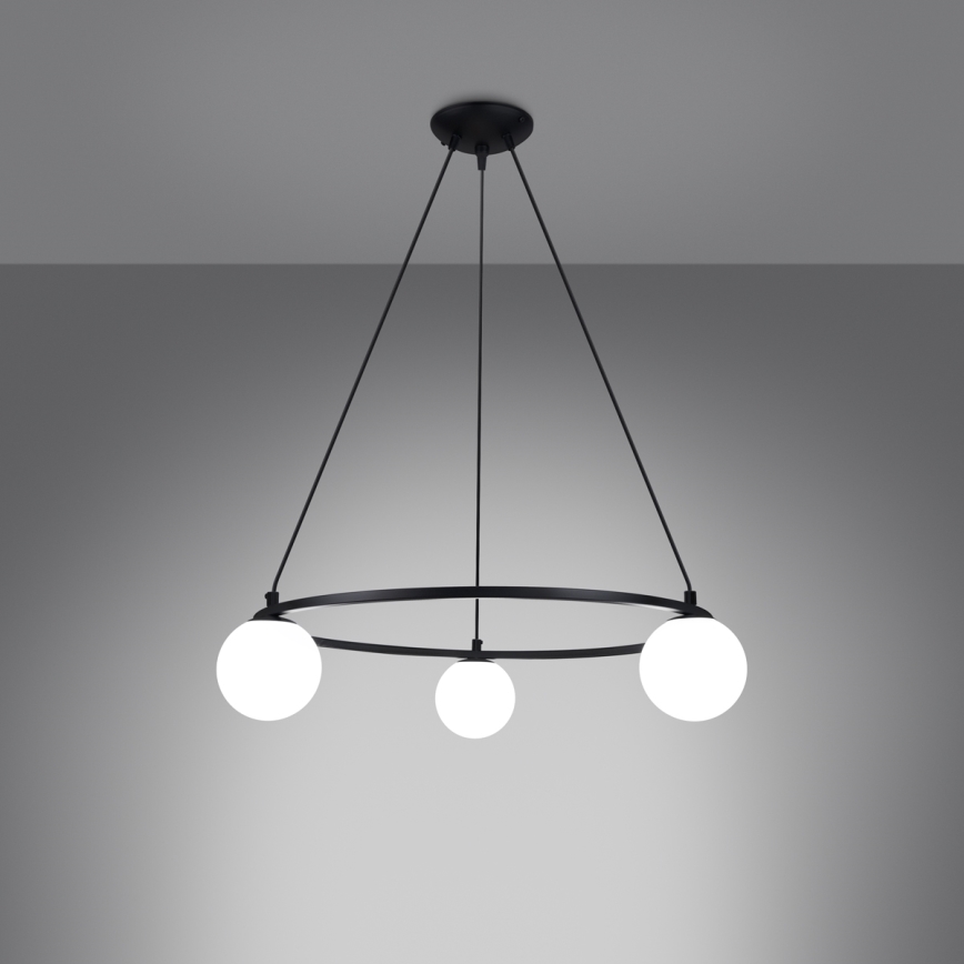 Candelabro suspenso YOLI 3xG9/8W/230V preto
