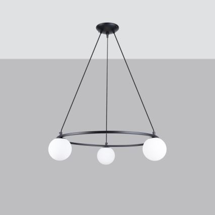 Candelabro suspenso YOLI 3xG9/8W/230V preto