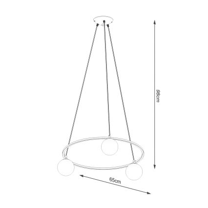 Candelabro suspenso YOLI 3xG9/8W/230V preto