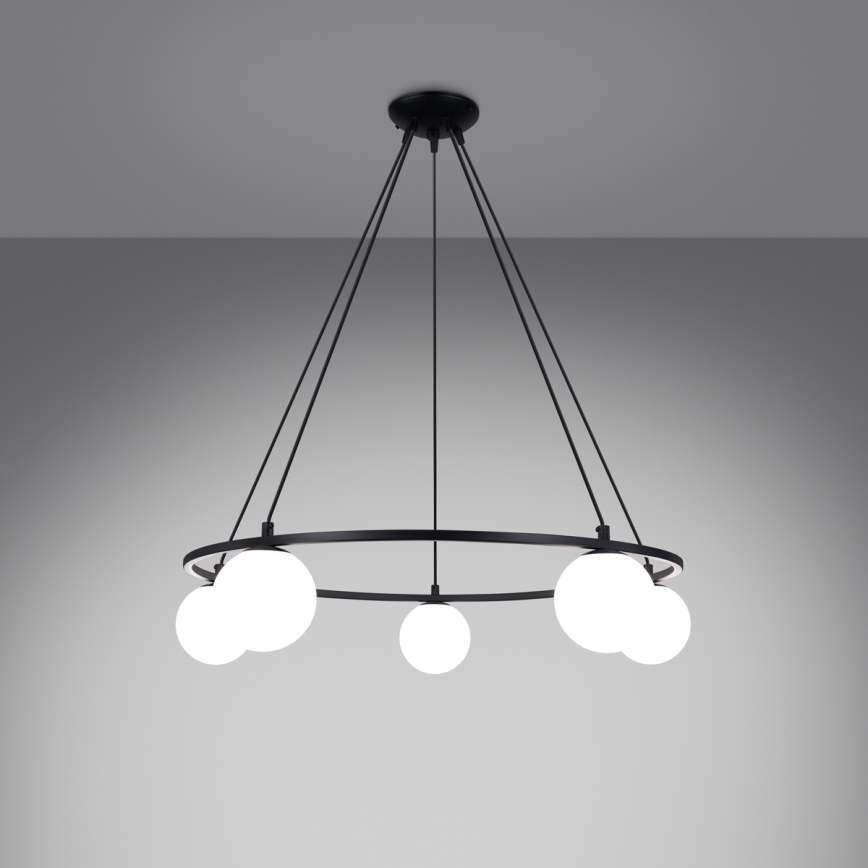 Candelabro suspenso YOLI 5xG9/8W/230V preto