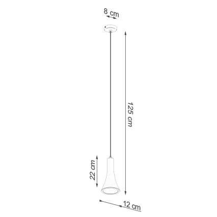 Candelabro suspenso REA 1xE14/12W/230V betão