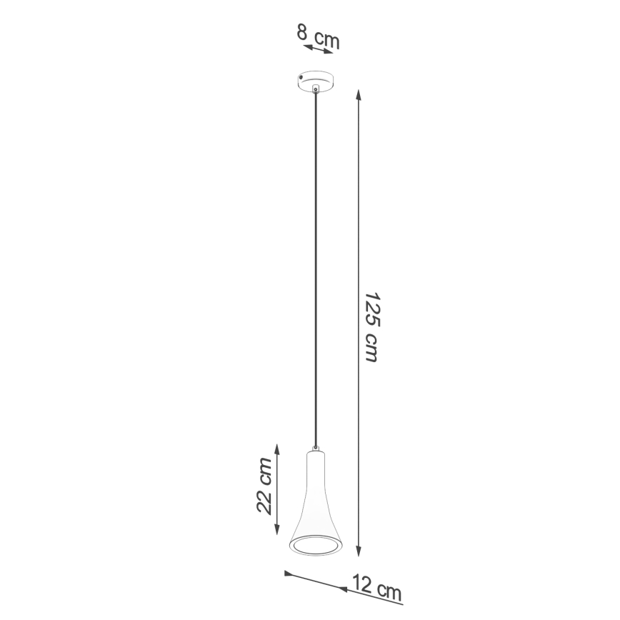 Candelabro suspenso REA 1xE14/12W/230V betão