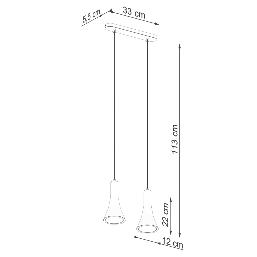 Candelabro suspenso REA 2xE14/12W/230V betão